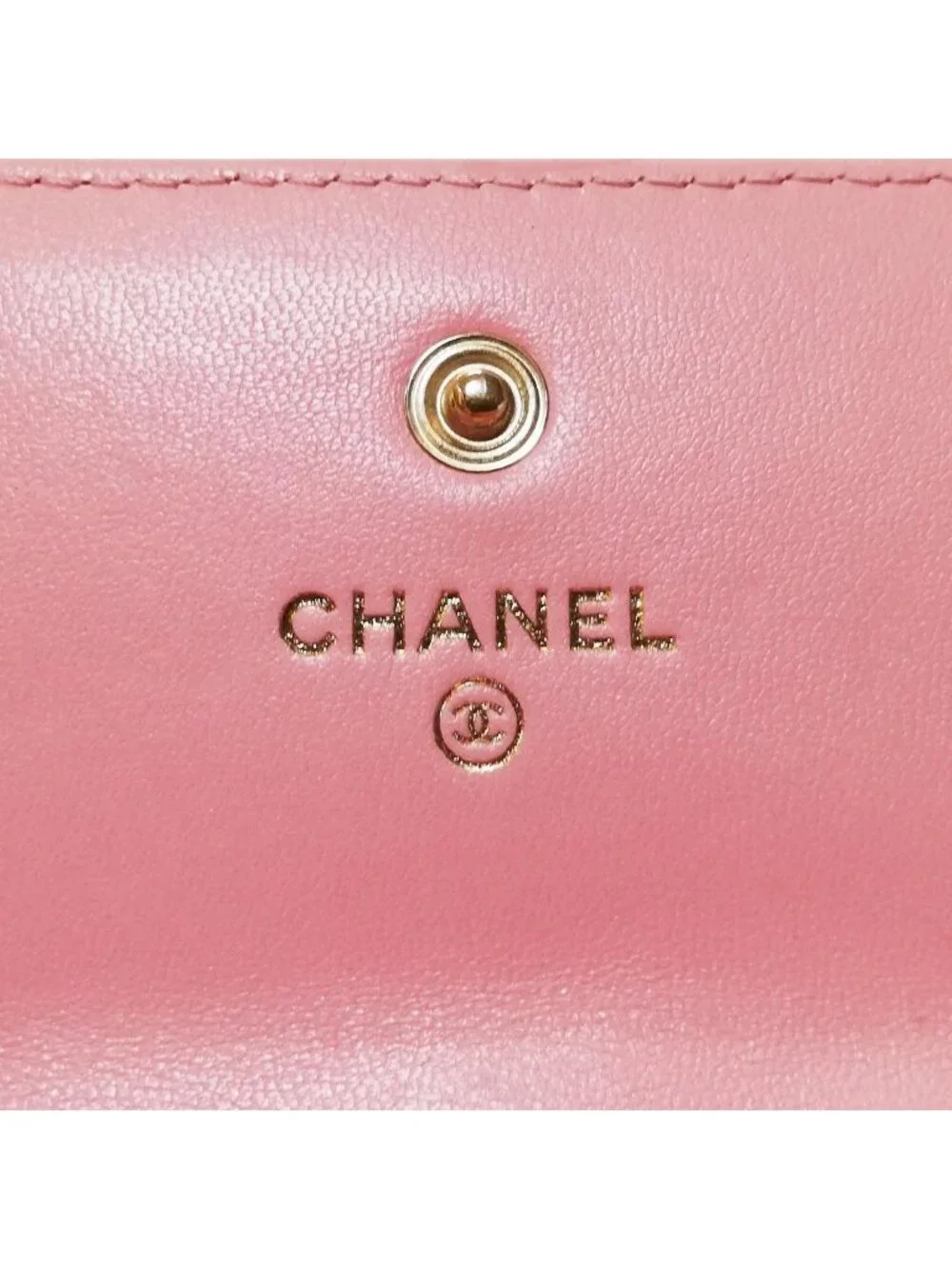 Chanel Camellia Long Wallet Pink Chain